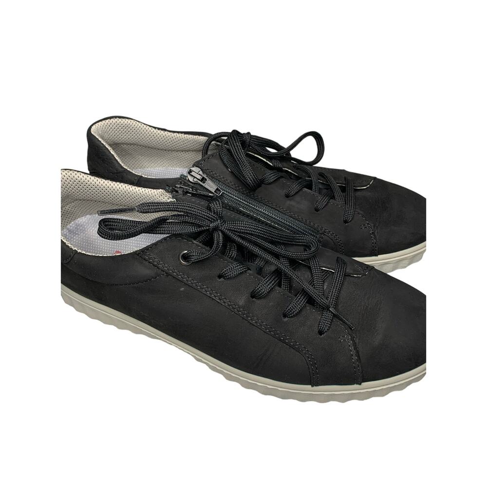 RICOSTA Black Leather Side Zip‎ Comfort  Platform SneakersShoes Women Size 41
